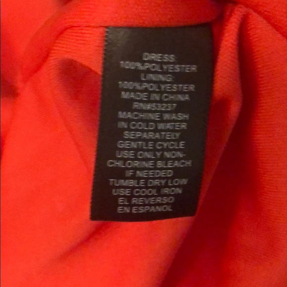 Coral v-neck sundress, drawstring & zipper, size M - Picture 6 of 6